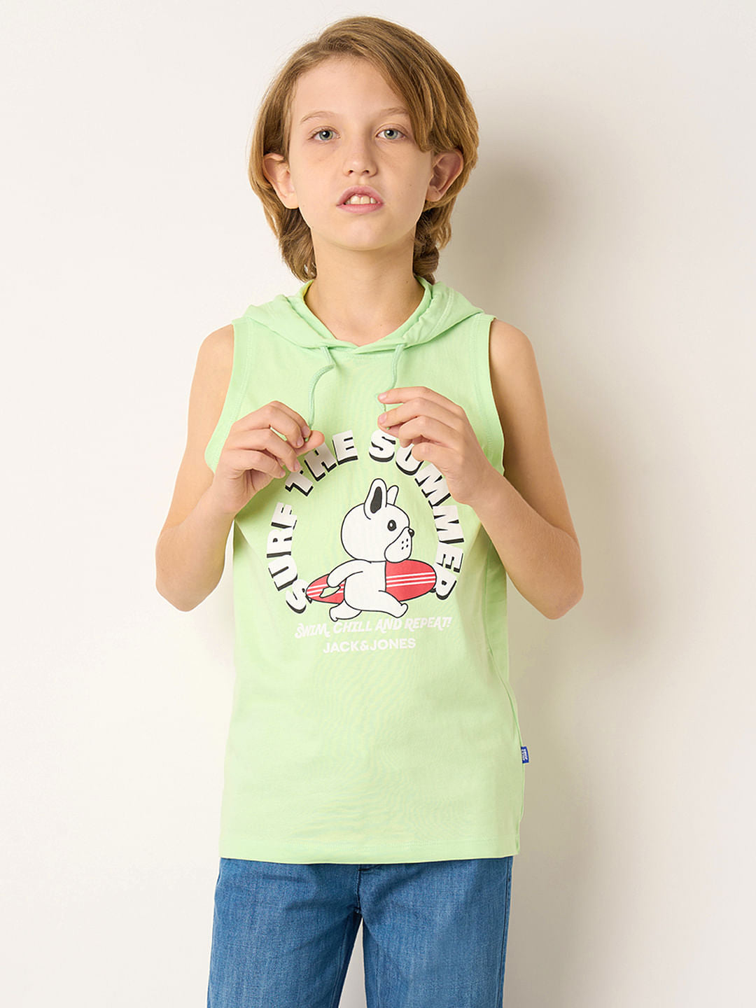 Boys Green Hooded T-shirt
