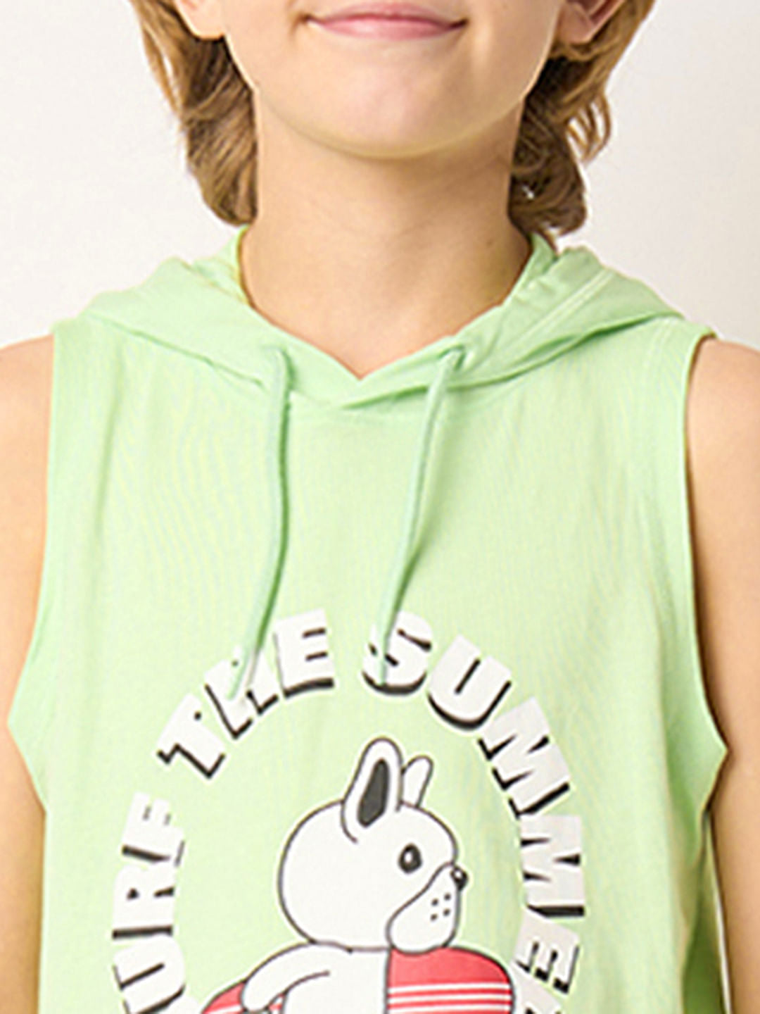 Boys Green Hooded T-shirt