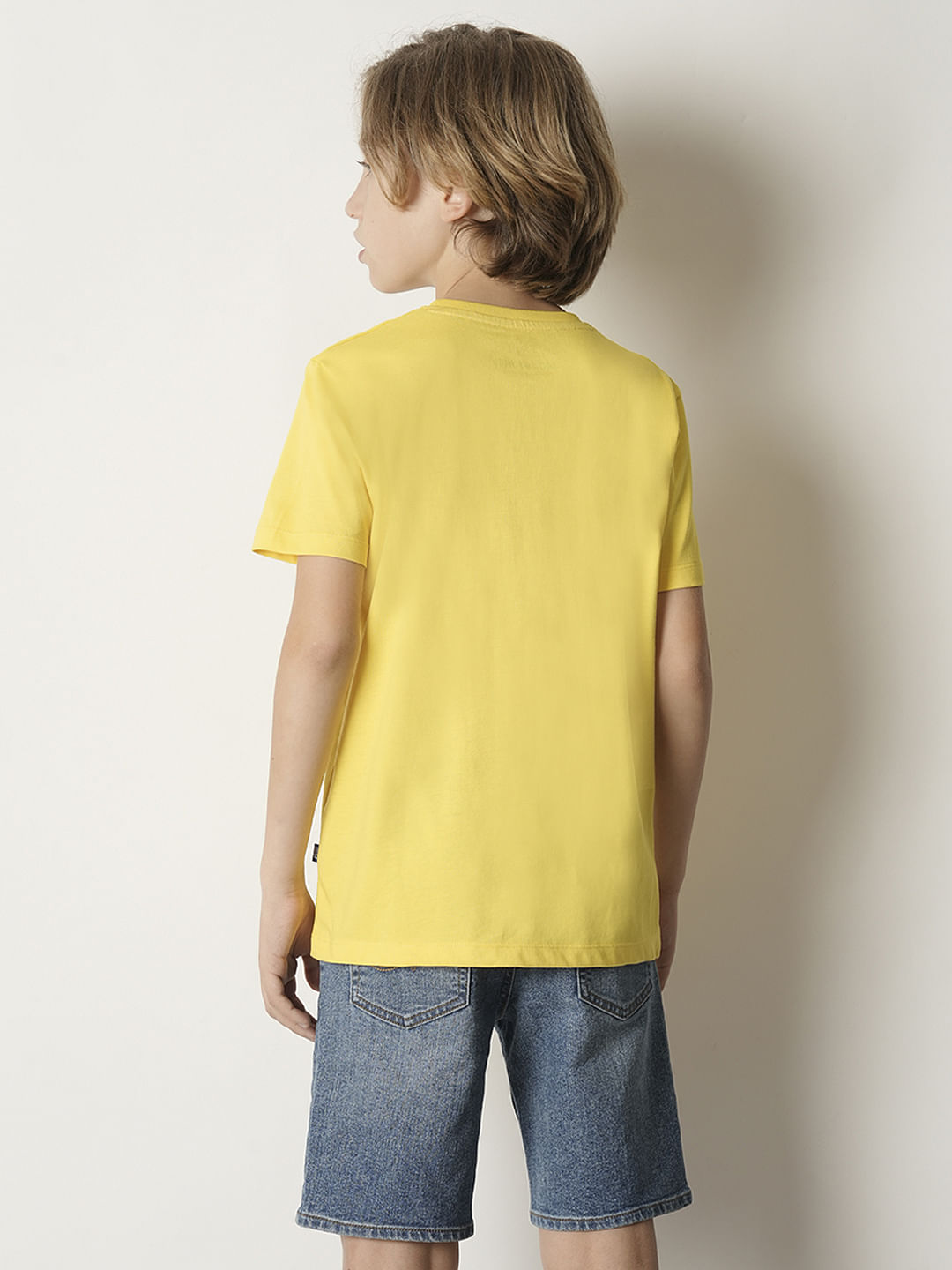 Boys Yellow Graphic Print T-shirt