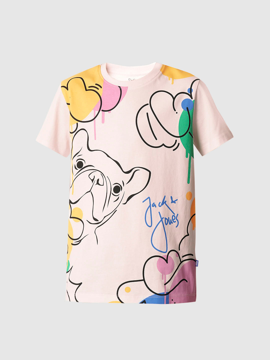 Boys Pink Graphic Print T-shirt