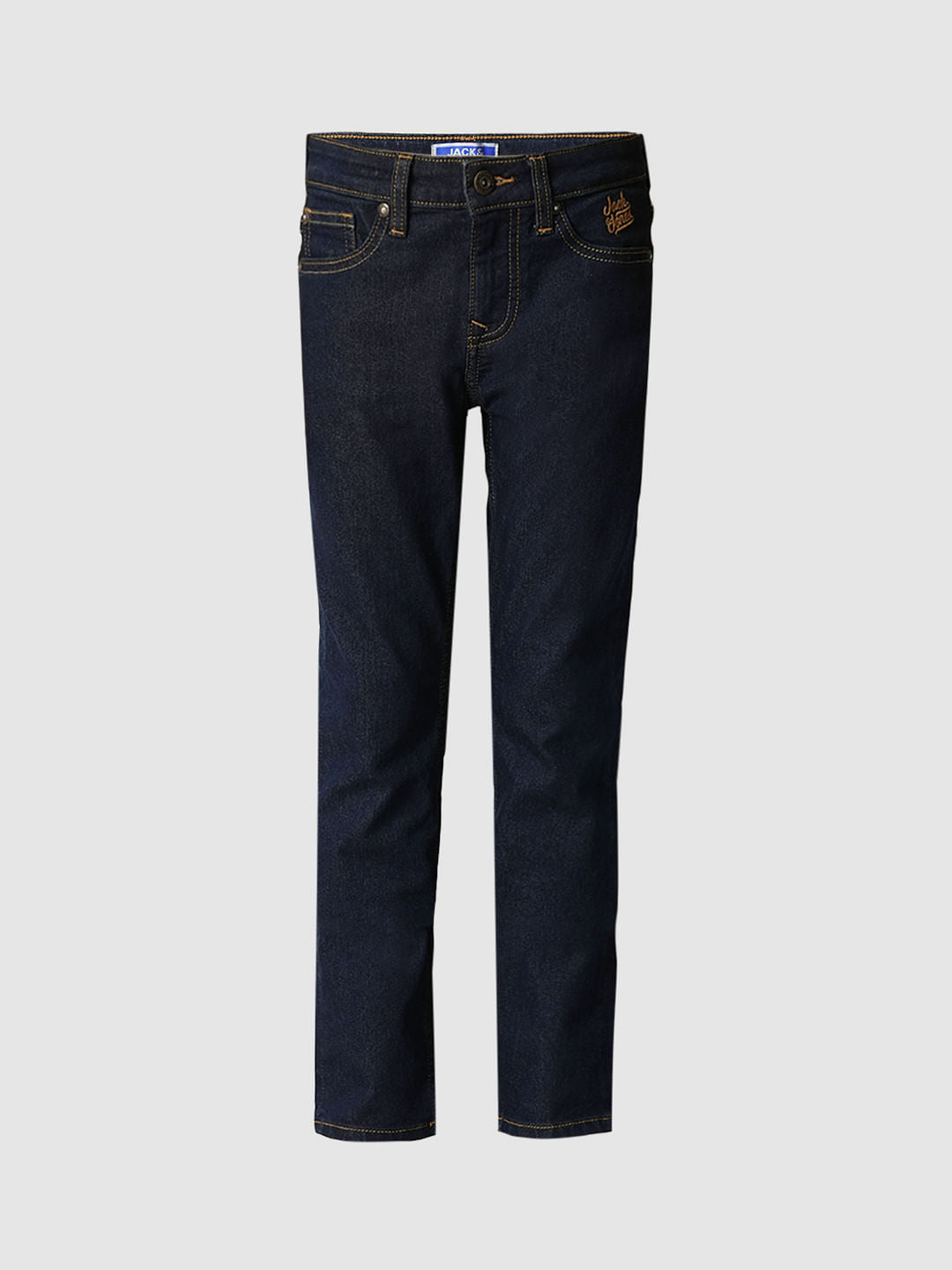 Boys Dark Blue Mid Rise Clark Regular Fit Jeans