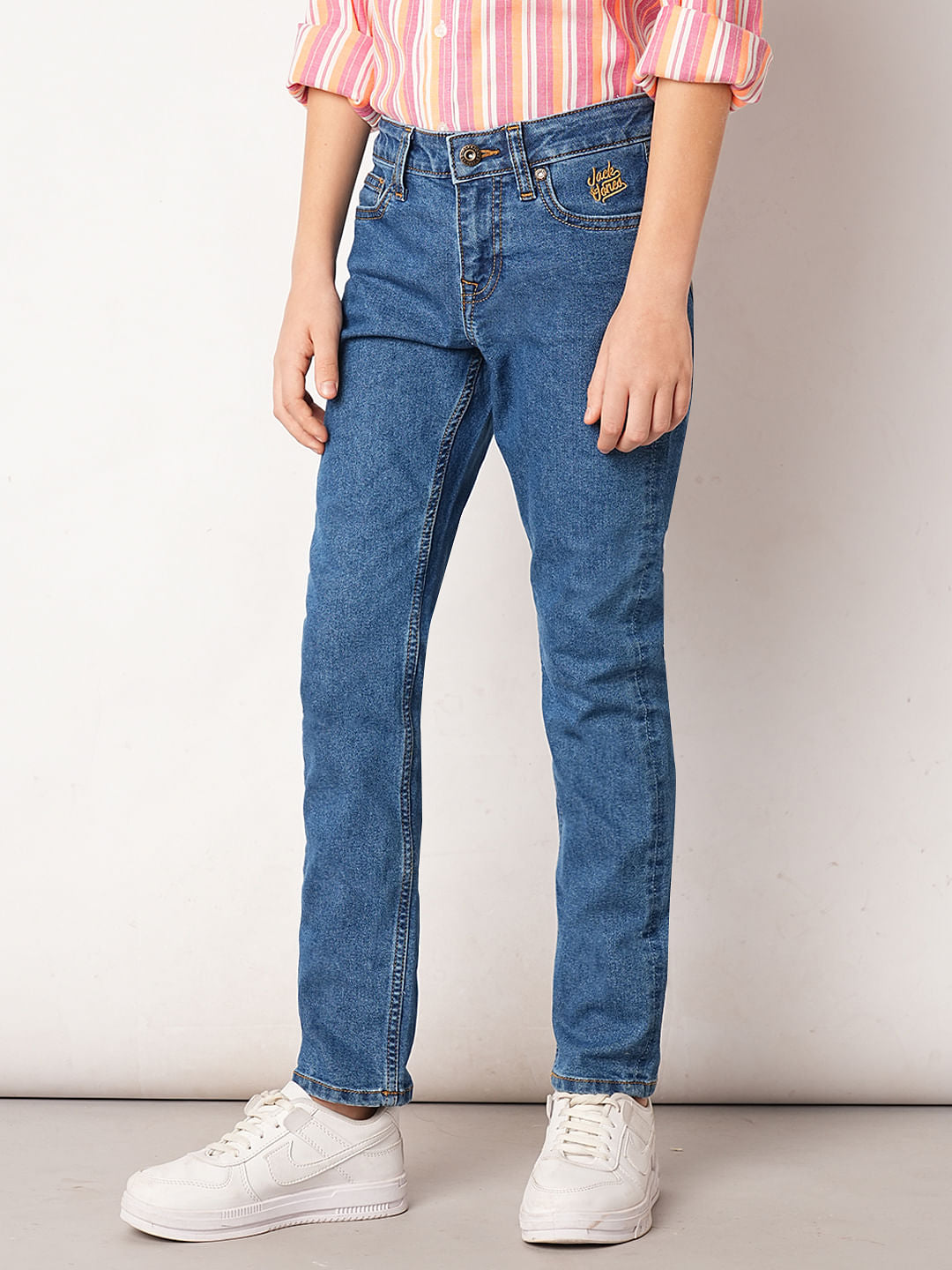 Blue Washed Regular Fit Jeans