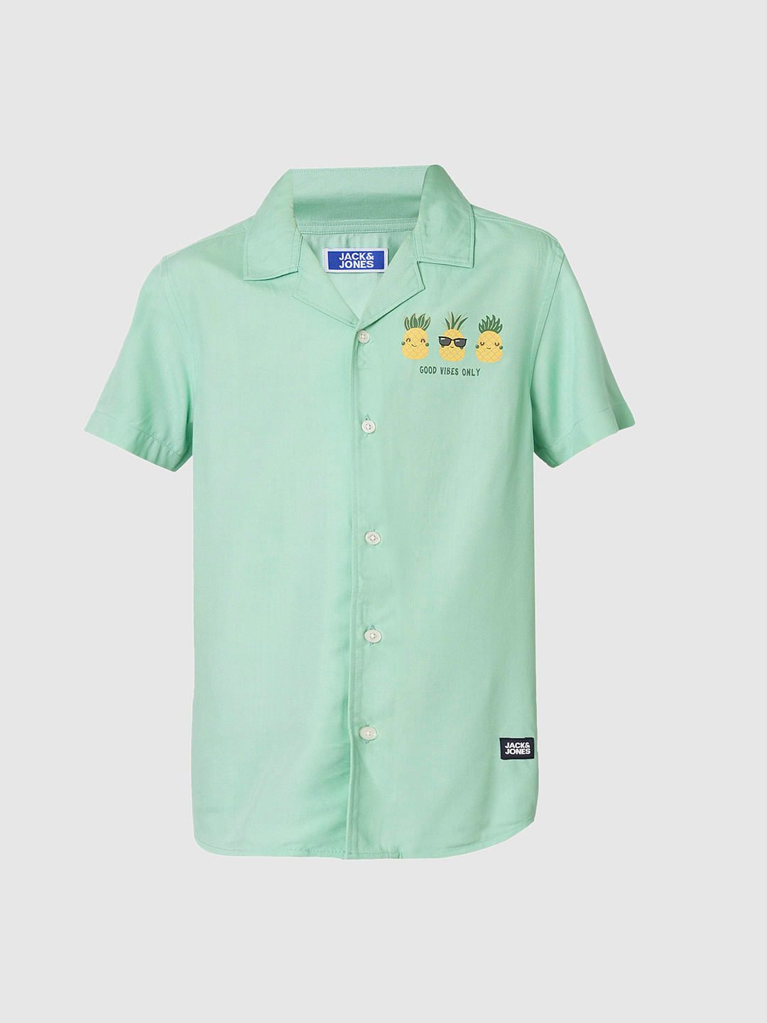 Boys Green Short Sleeves Shirt