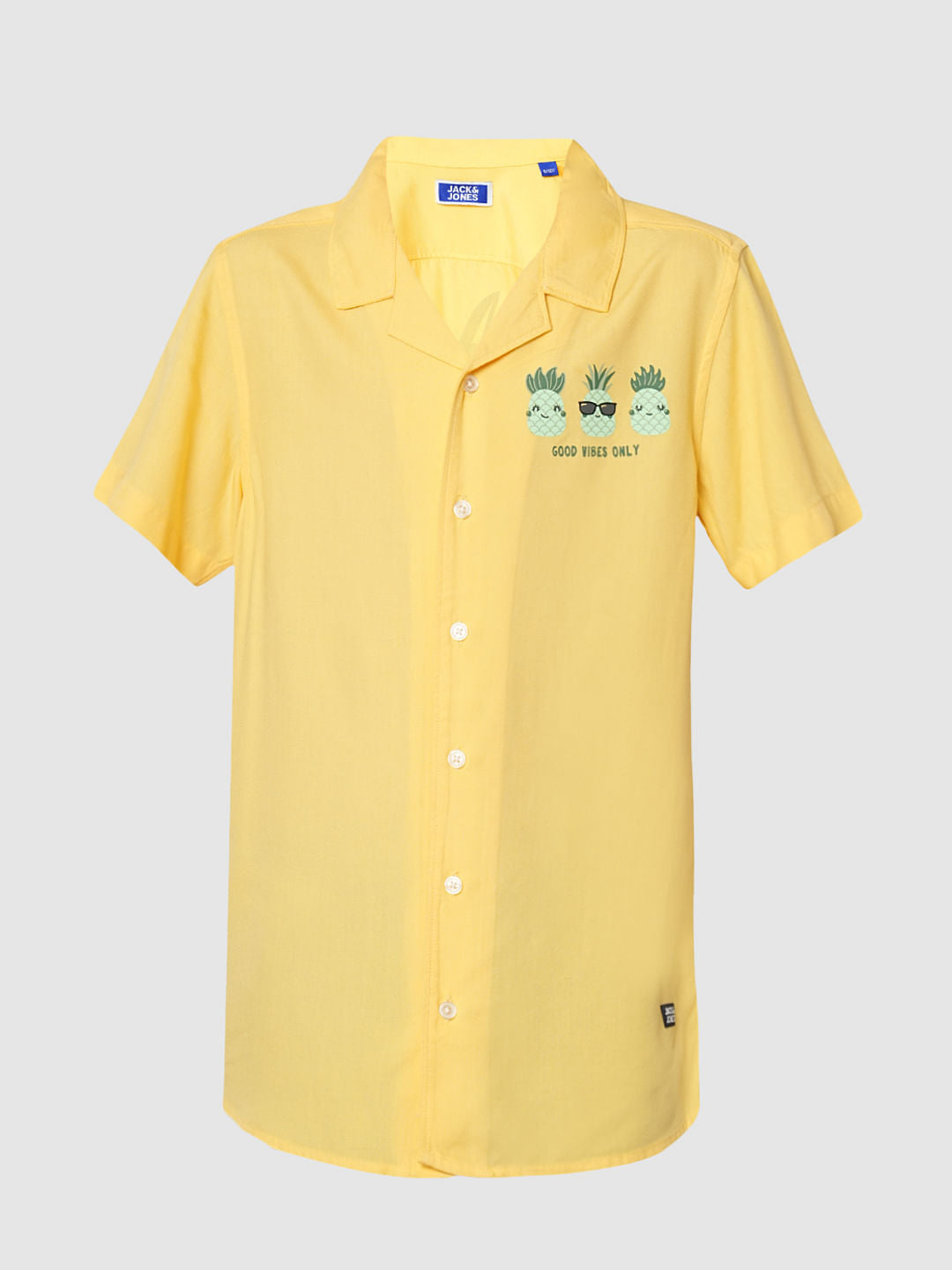 Boys Yellow Pineapple Print Shirt
