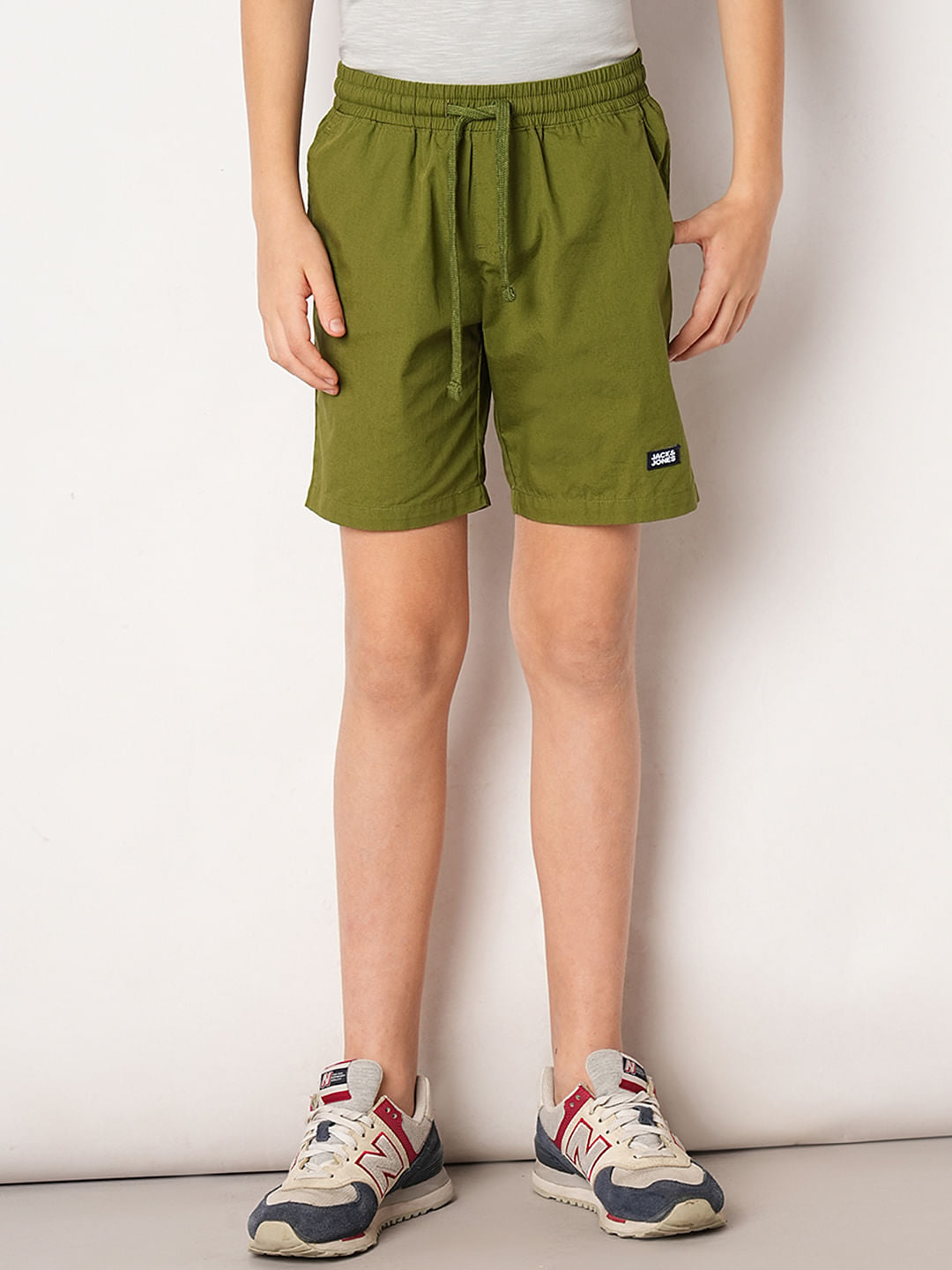 Dark Green Cotton Shorts