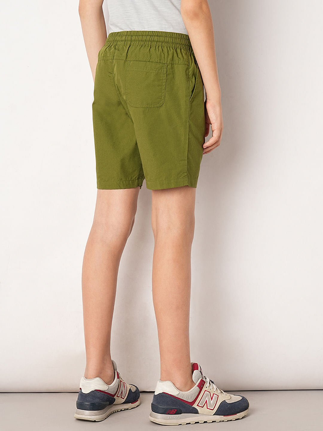 Dark Green Cotton Shorts