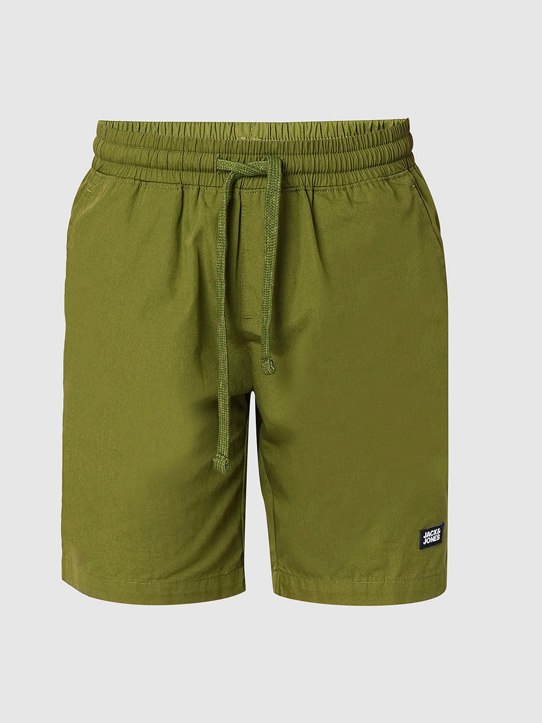 Dark Green Cotton Shorts