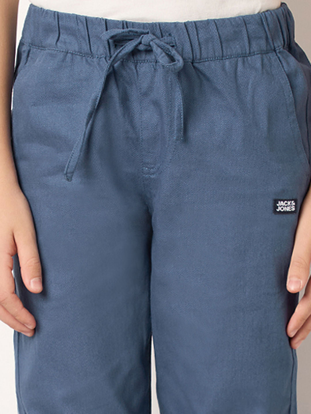 Boys Blue Mid Rise Jogger Pants