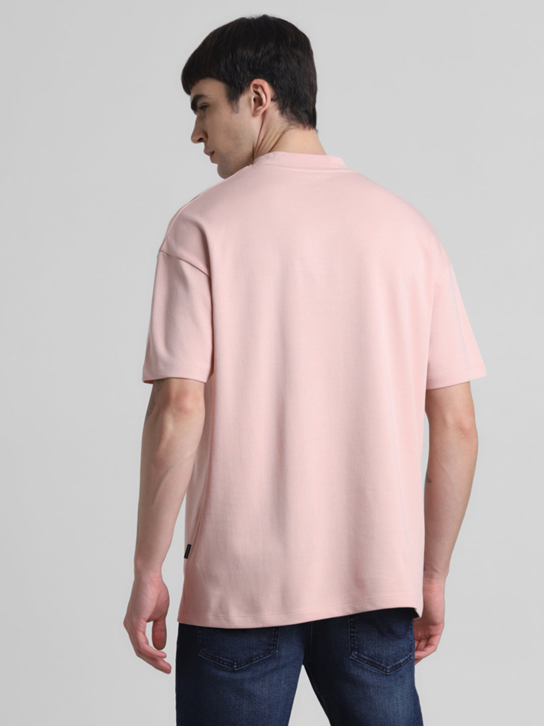 Pink Boxy Fit Crew Neck T-shirt