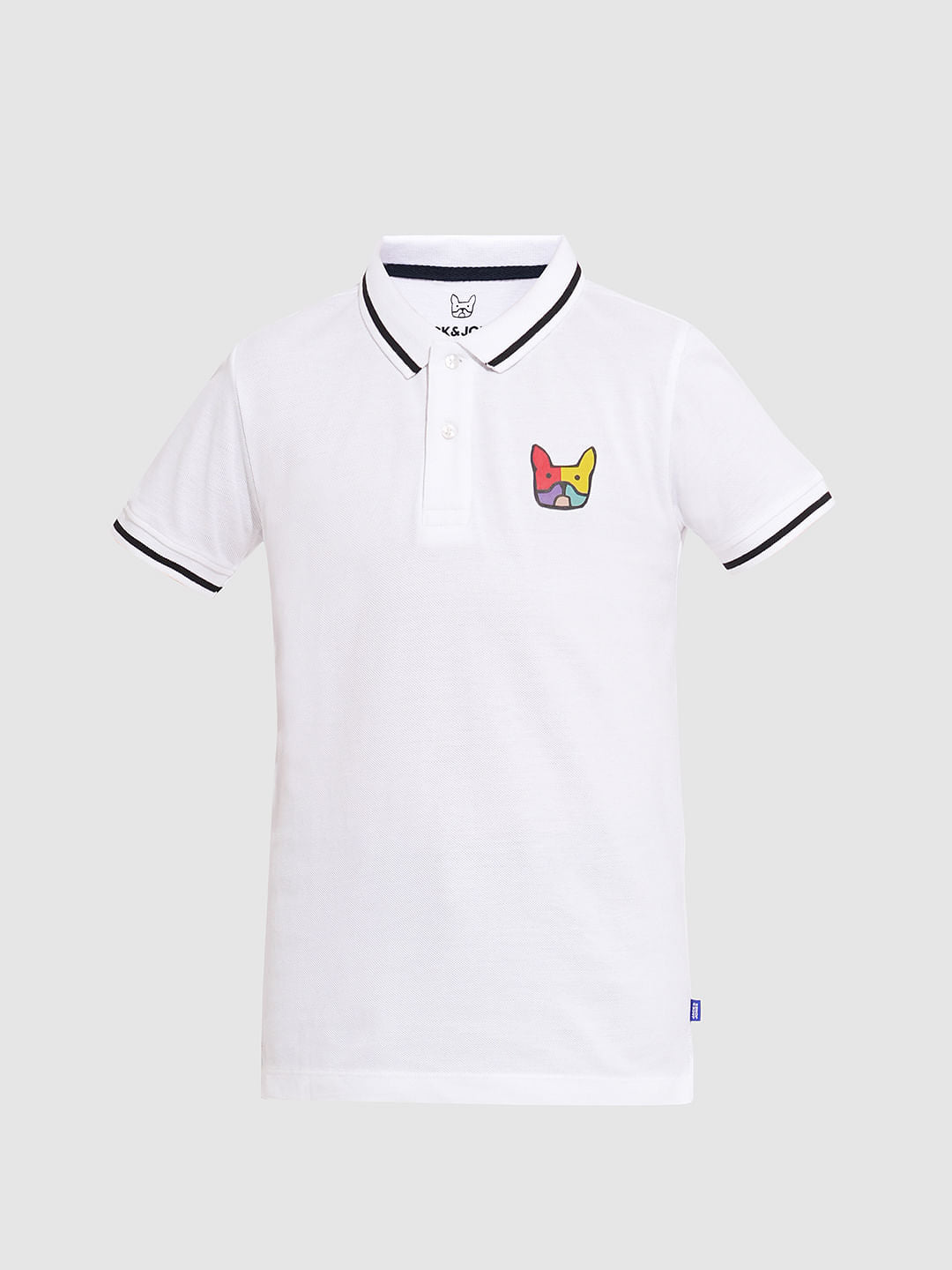 Boys White Logo Print Polo