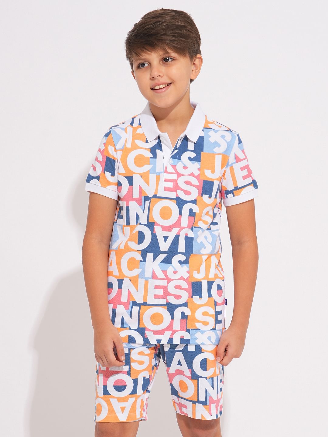 Boys Multi-Colour Printed Co-ord Set Polo