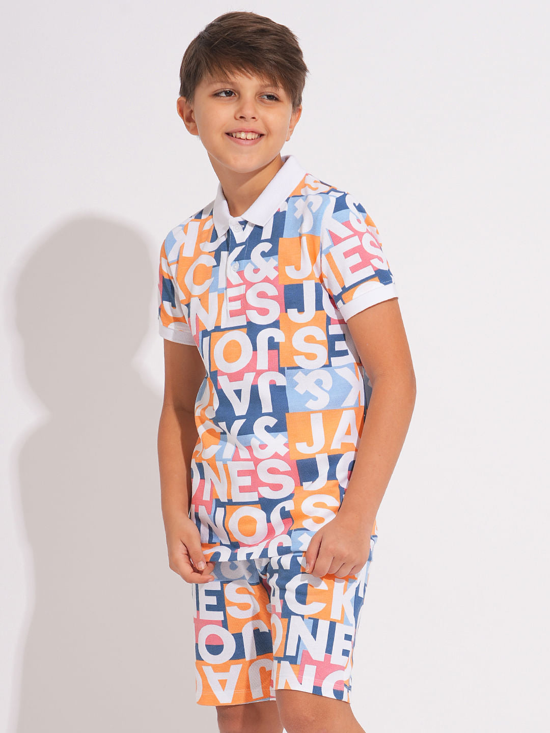 Boys Multi-Colour Printed Co-ord Set Polo