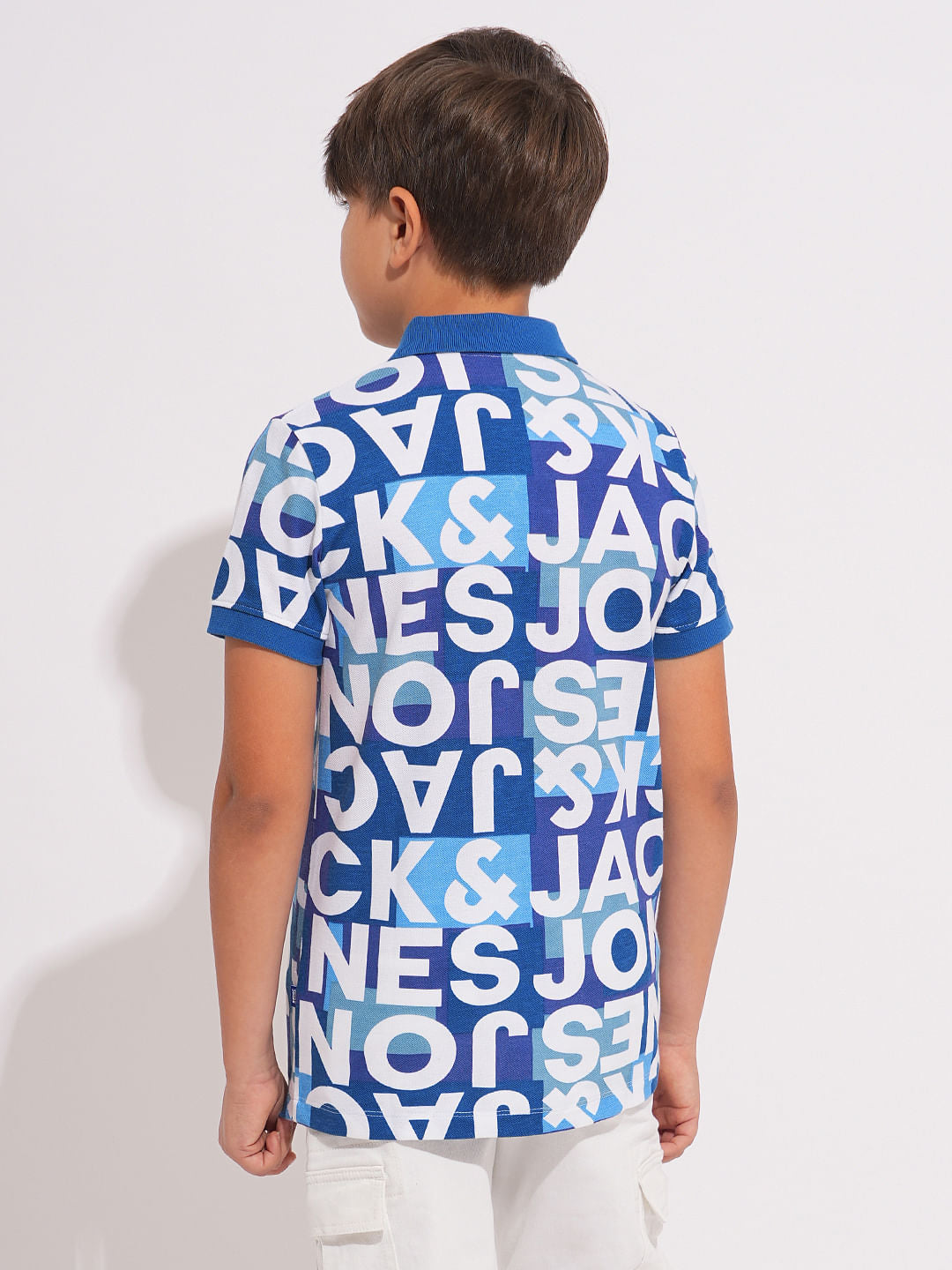 Boys Blue Printed Co-ord Set Polo
