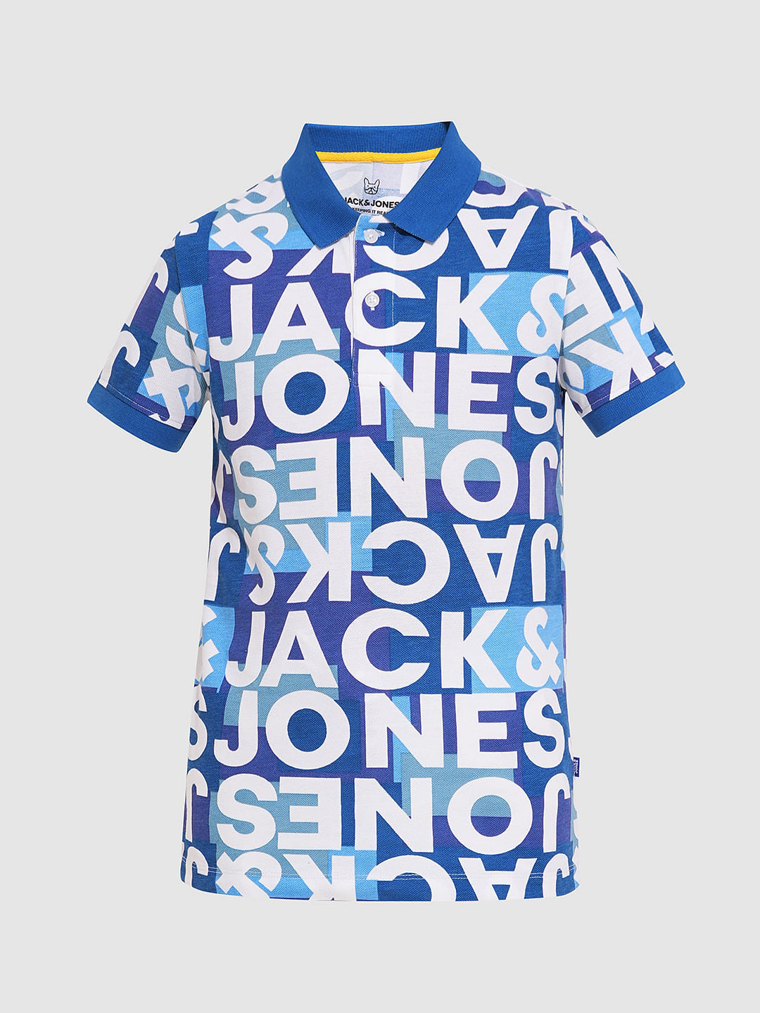 Boys Blue Printed Co-ord Set Polo