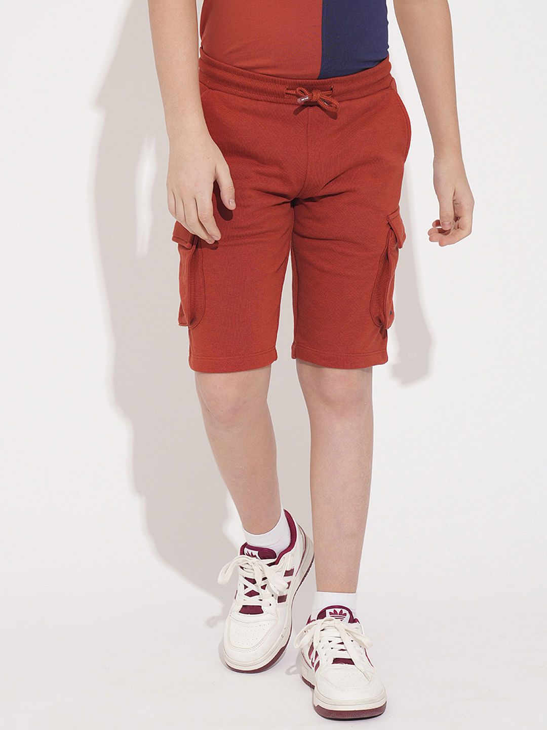 Boys Red Patch Pocket Shorts