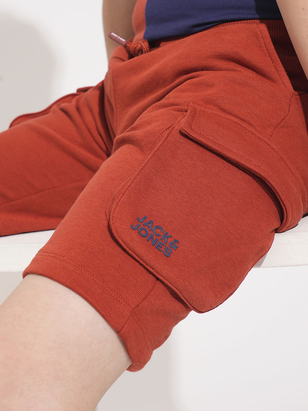 Boys Red Patch Pocket Shorts