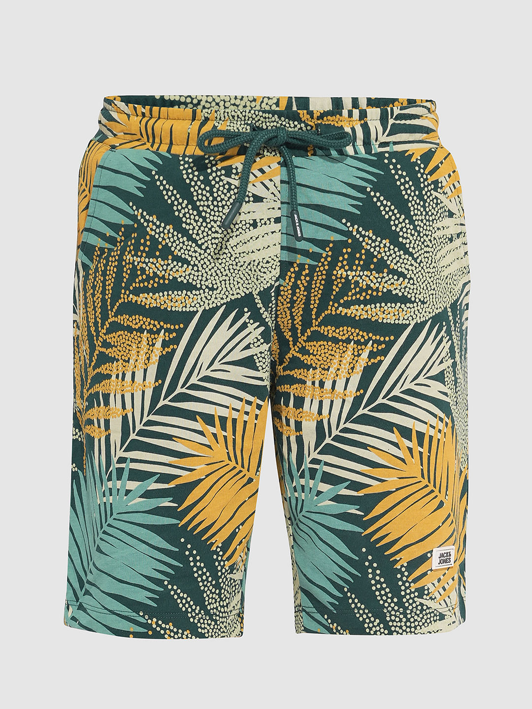 Boys Green Tropical Print Co-ord Set Shorts