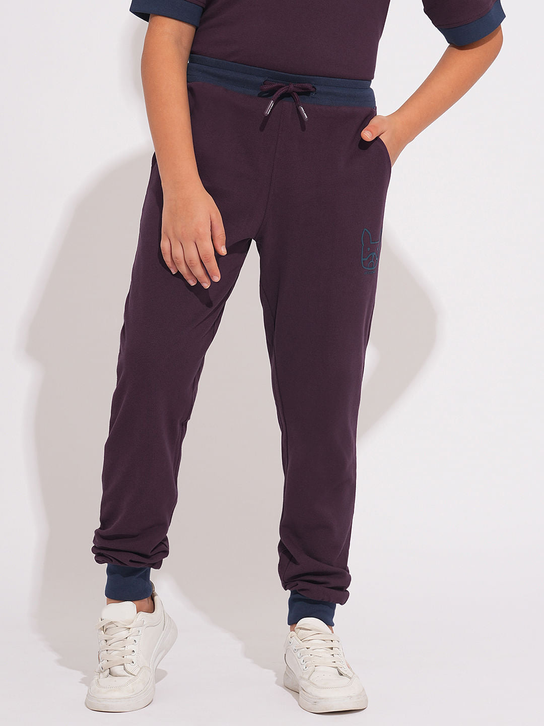 Boys Purple Co-ord Set Sweatpants