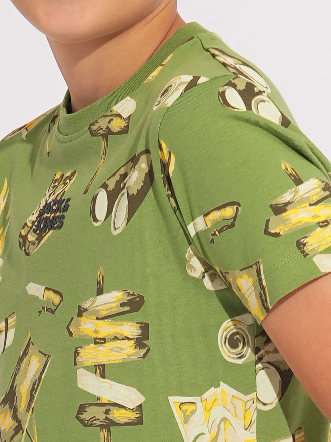 Boys Green Camp Tools Print Co-ord Set T-shirt