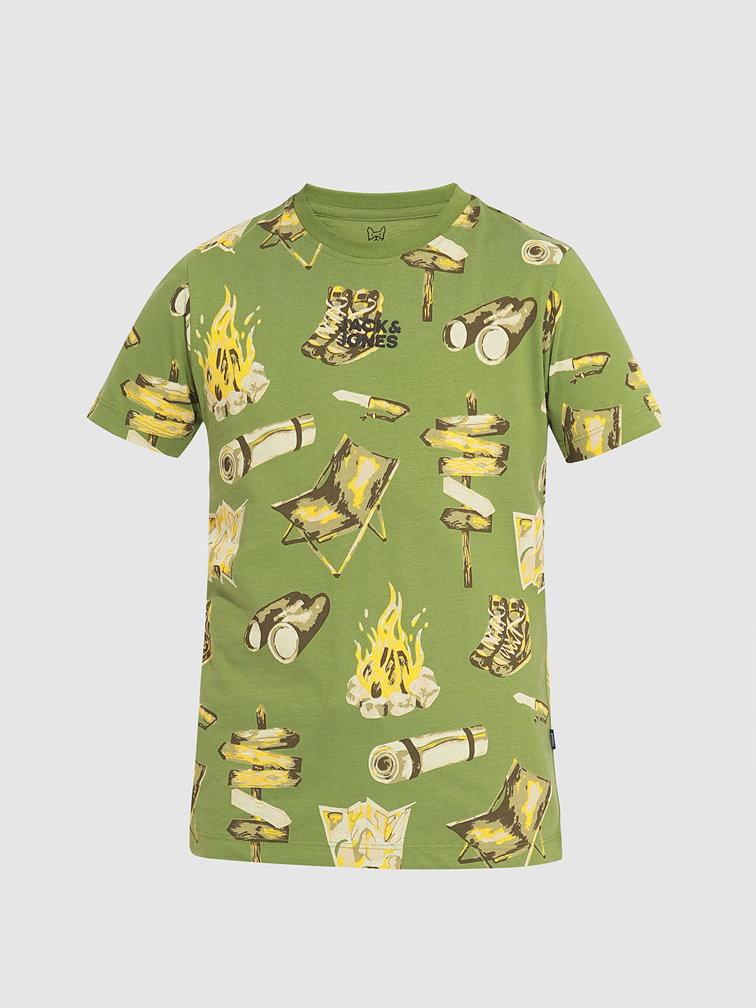 Boys Green Camp Tools Print Co-ord Set T-shirt