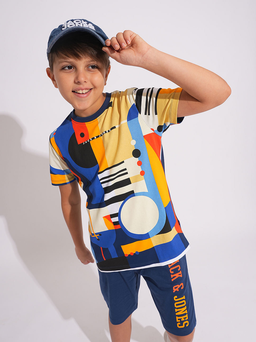 Boys Blue Printed Co-ord Set T-shirt