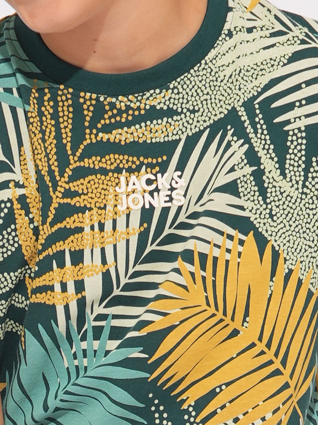 Boys Green Tropical Print Co-ord Set T-shirt