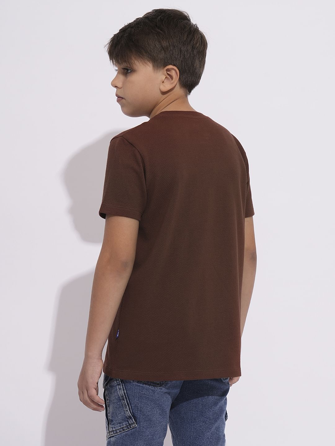Boys Brown Logo Print T-shirt