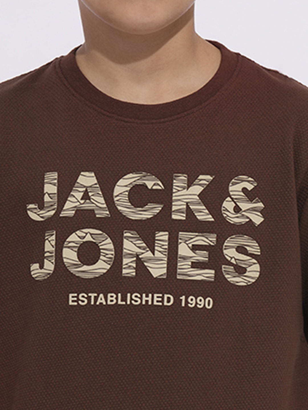 Boys Brown Logo Print T-shirt