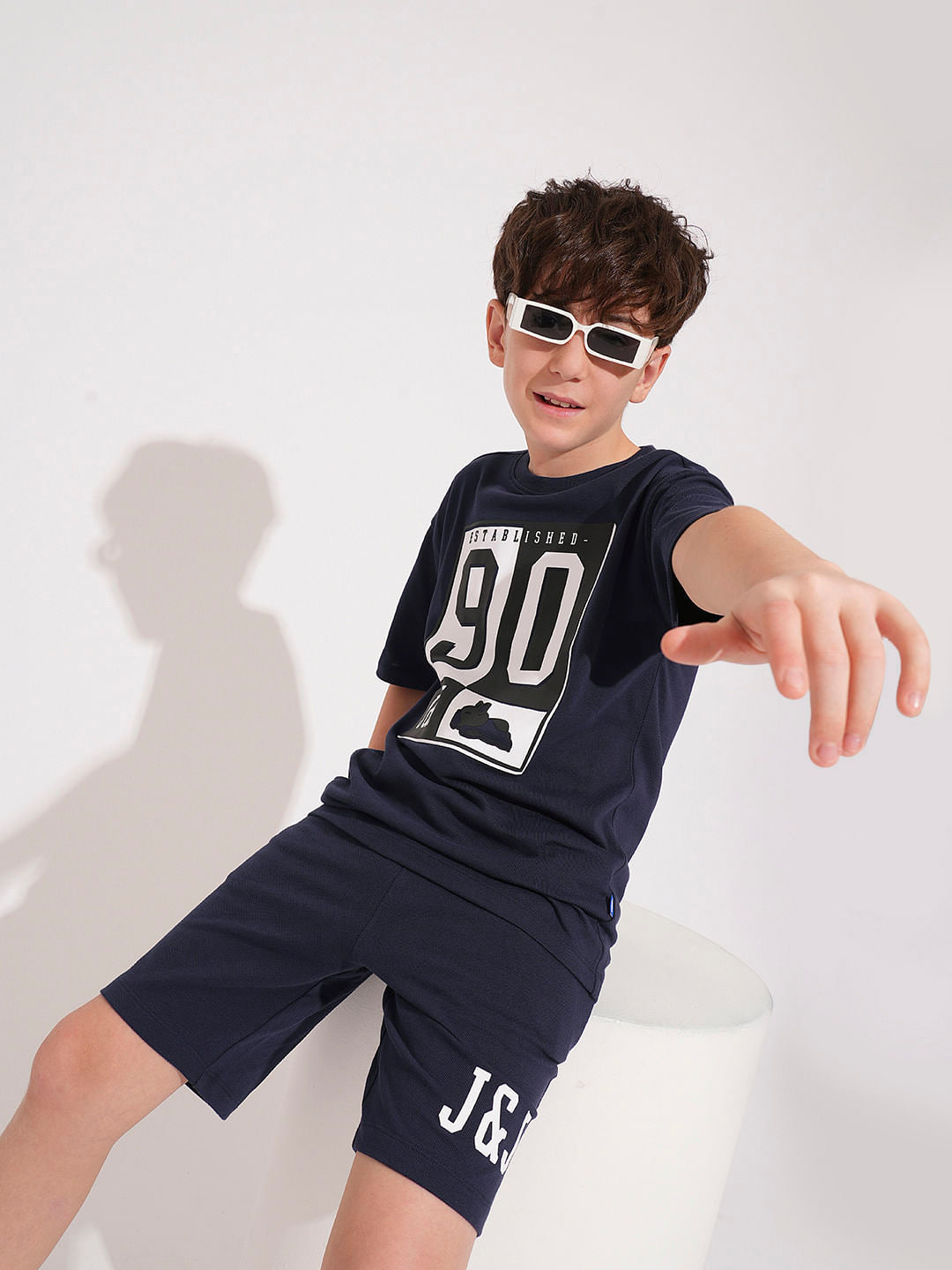 Boys Blue Printed Co-ord Set T-shirt