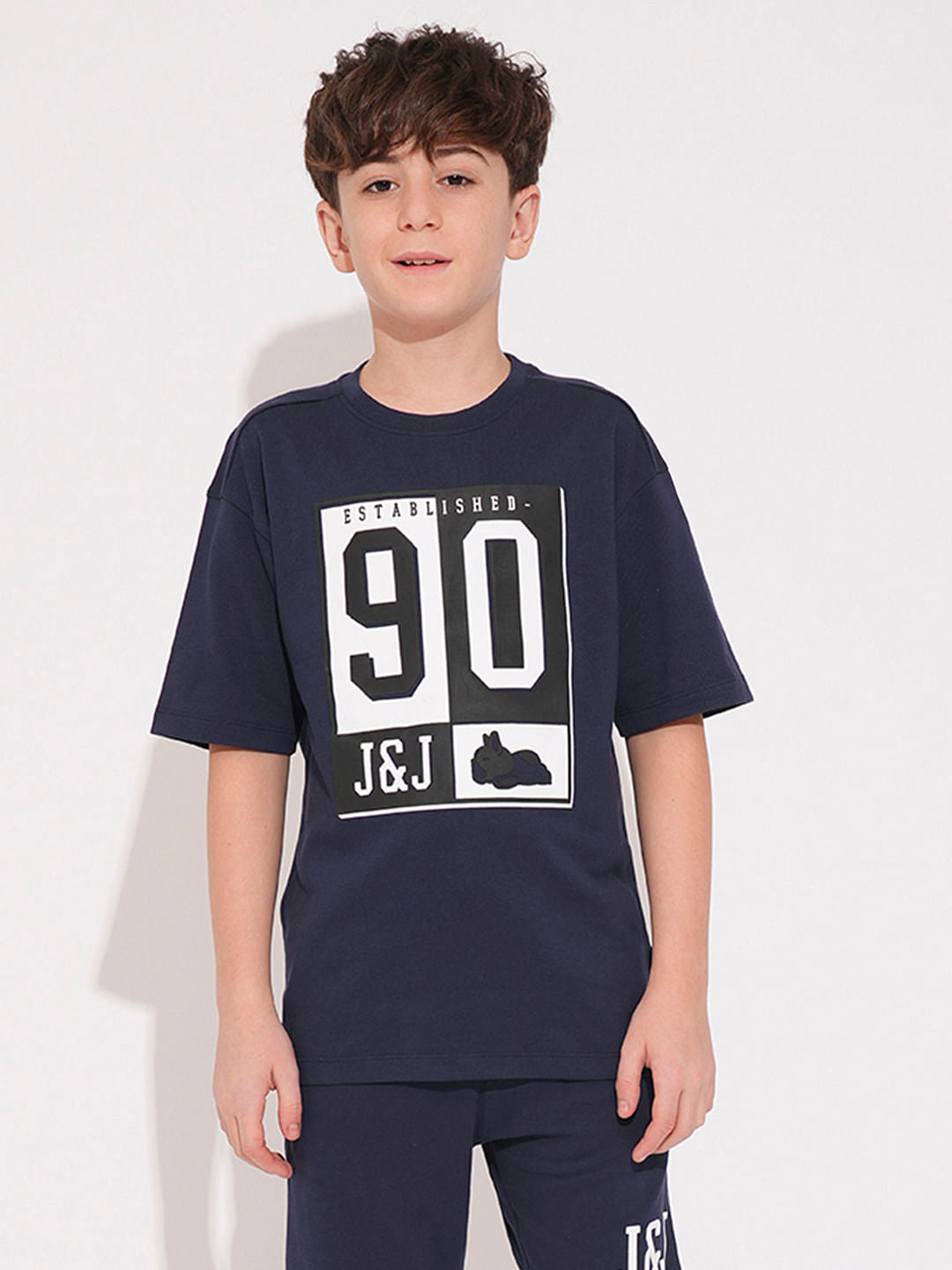 Boys Blue Printed Co-ord Set T-shirt