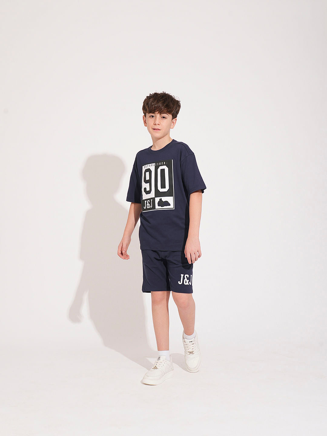 Boys Blue Printed Co-ord Set T-shirt