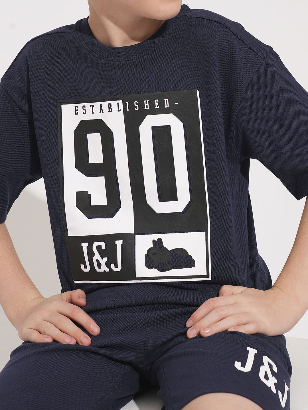 Boys Blue Printed Co-ord Set T-shirt