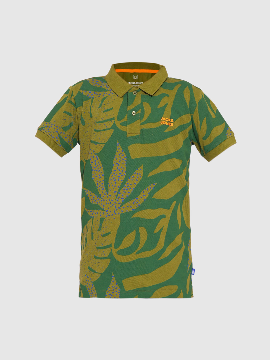 Boys Green Printed Polo