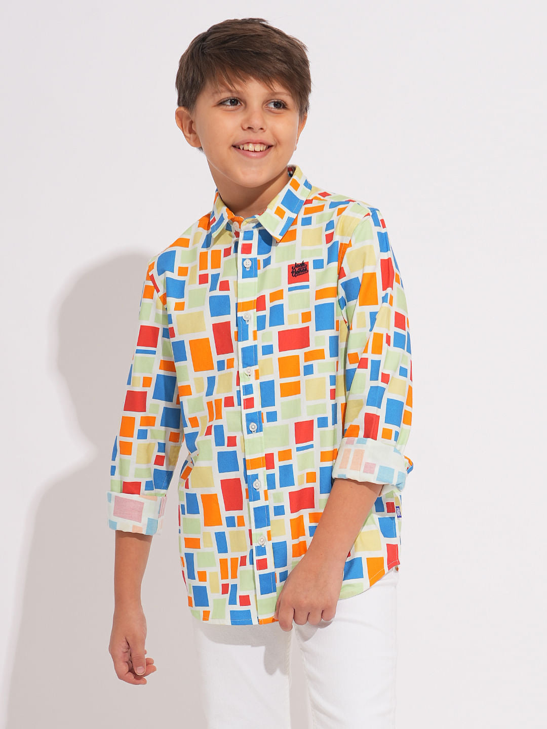 Boys Multi-Colour Check Print Shirt