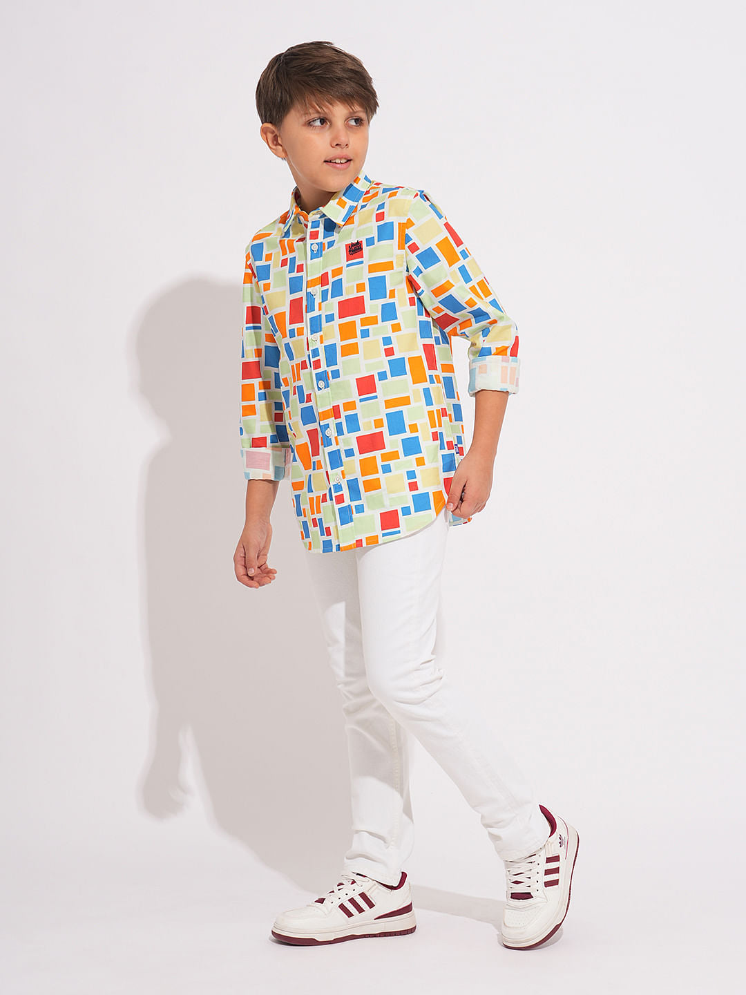 Boys Multi-Colour Check Print Shirt