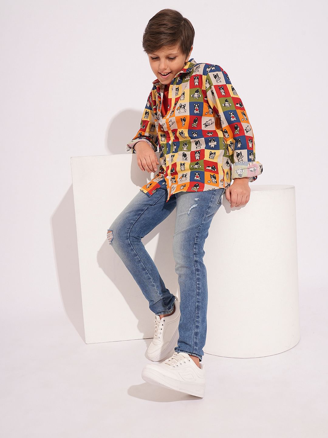 Multi-Colour Doggo Print Shirt