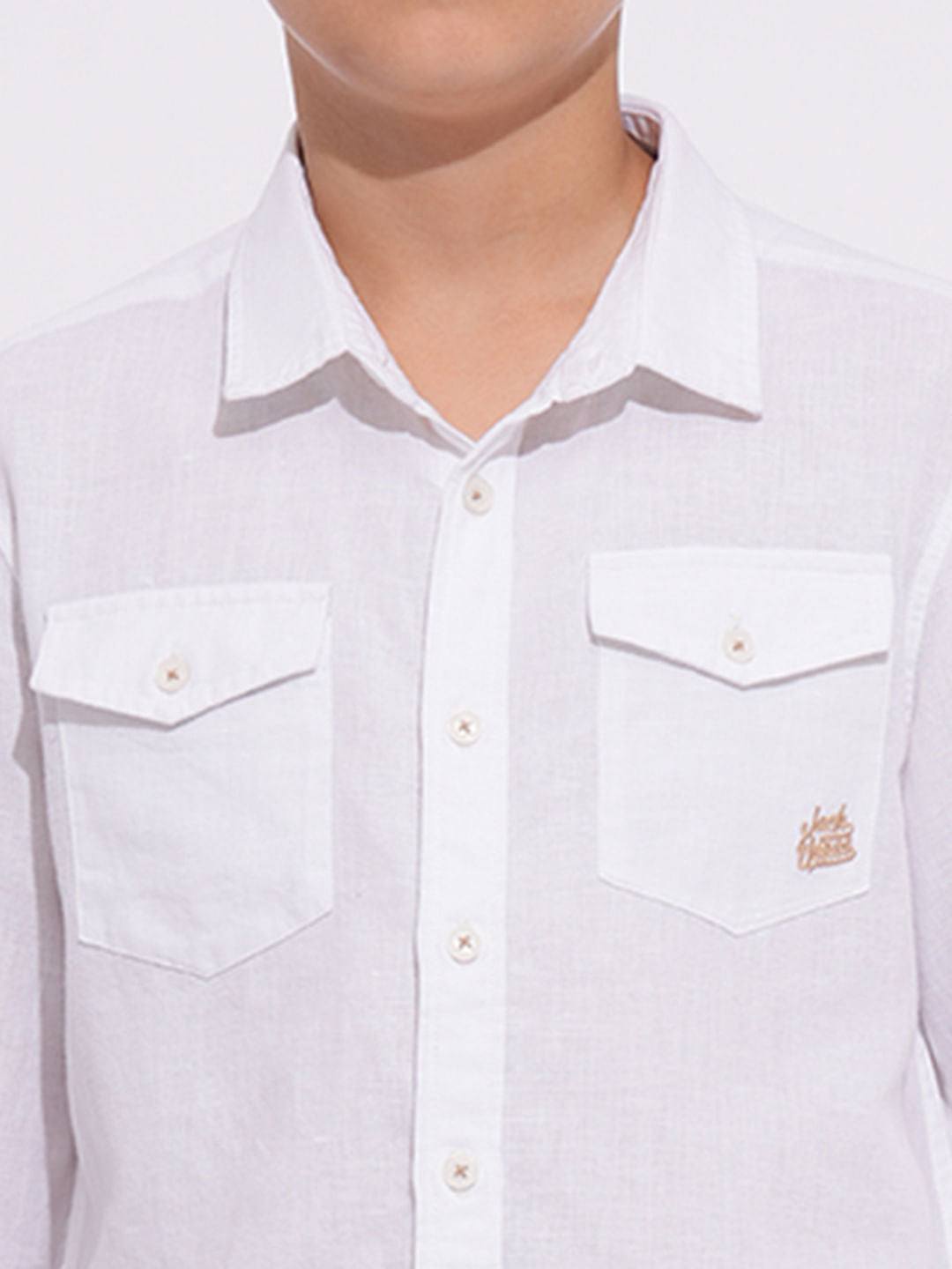 Boys White Full Sleeves Shirt