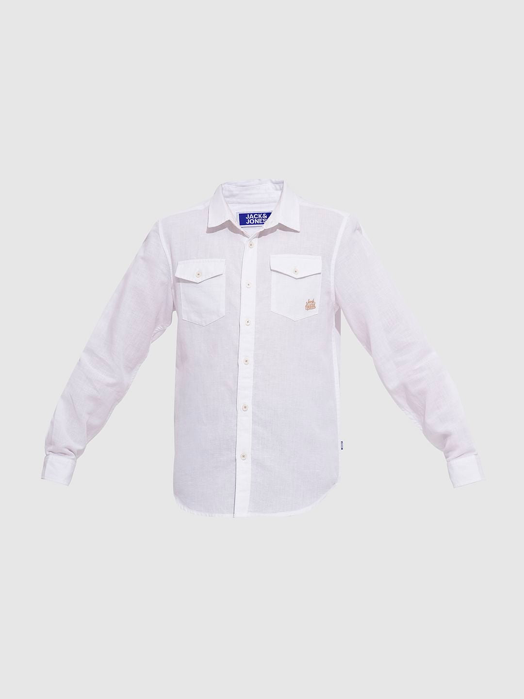Boys White Full Sleeves Shirt