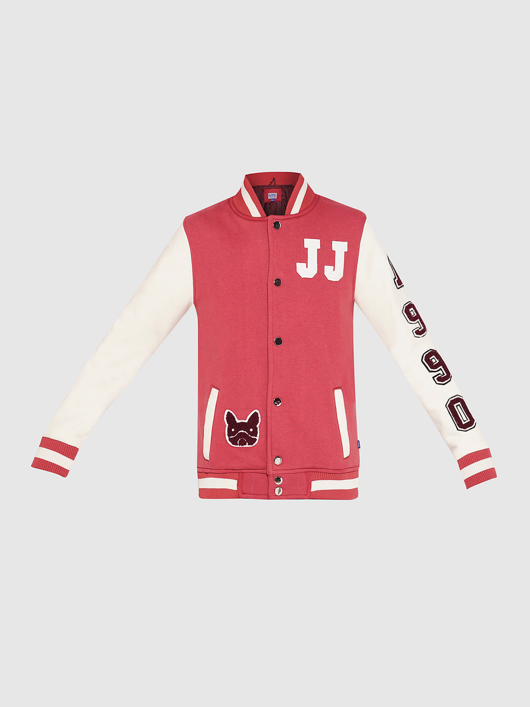 Boys Red Colourblocked Varsity Bomber Jacket