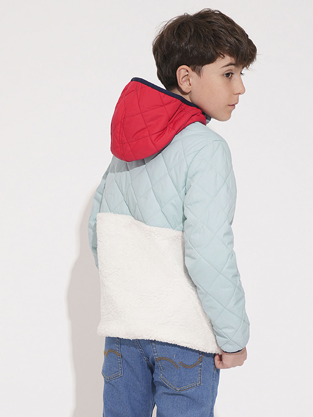 Boys Blue Hooded Puffer Jacket