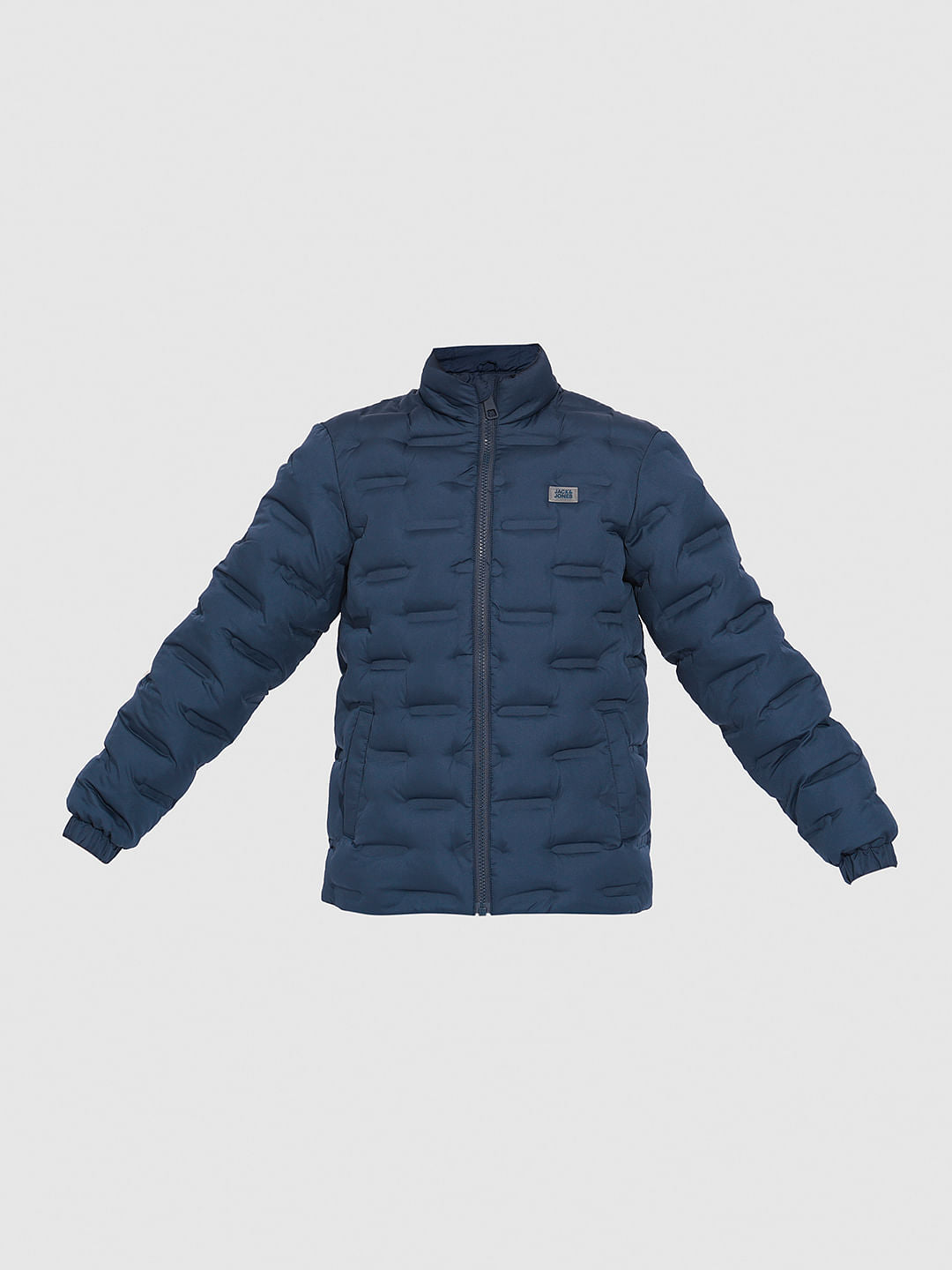 Boys Blue High Neck Puffer Jacket