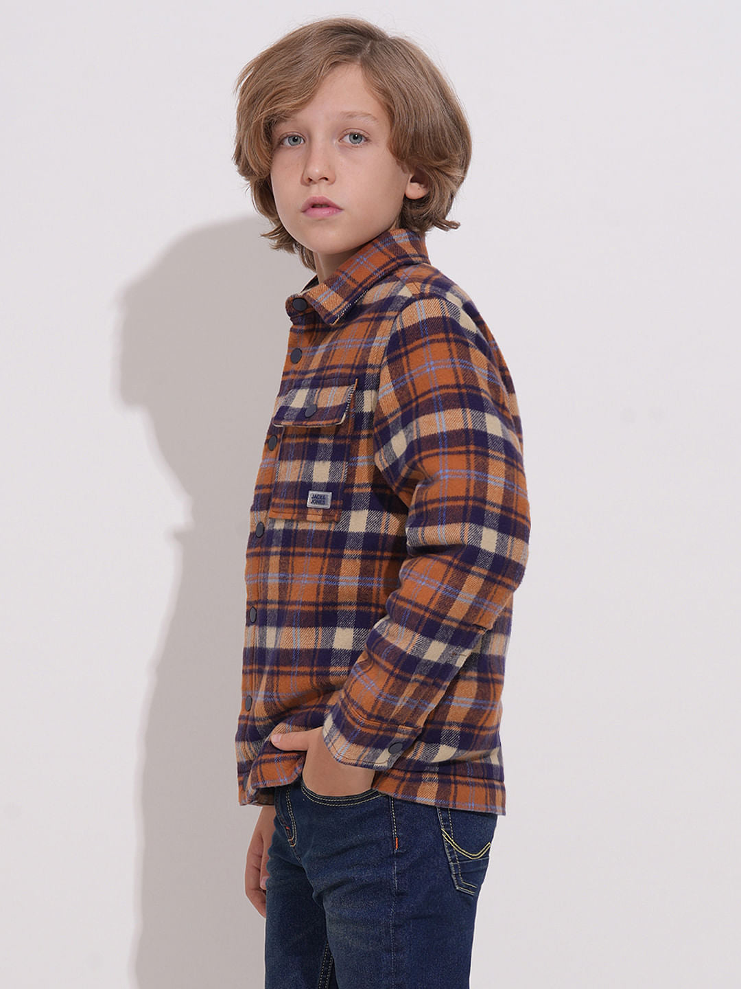 Boys Orange Lumberjack Jacket