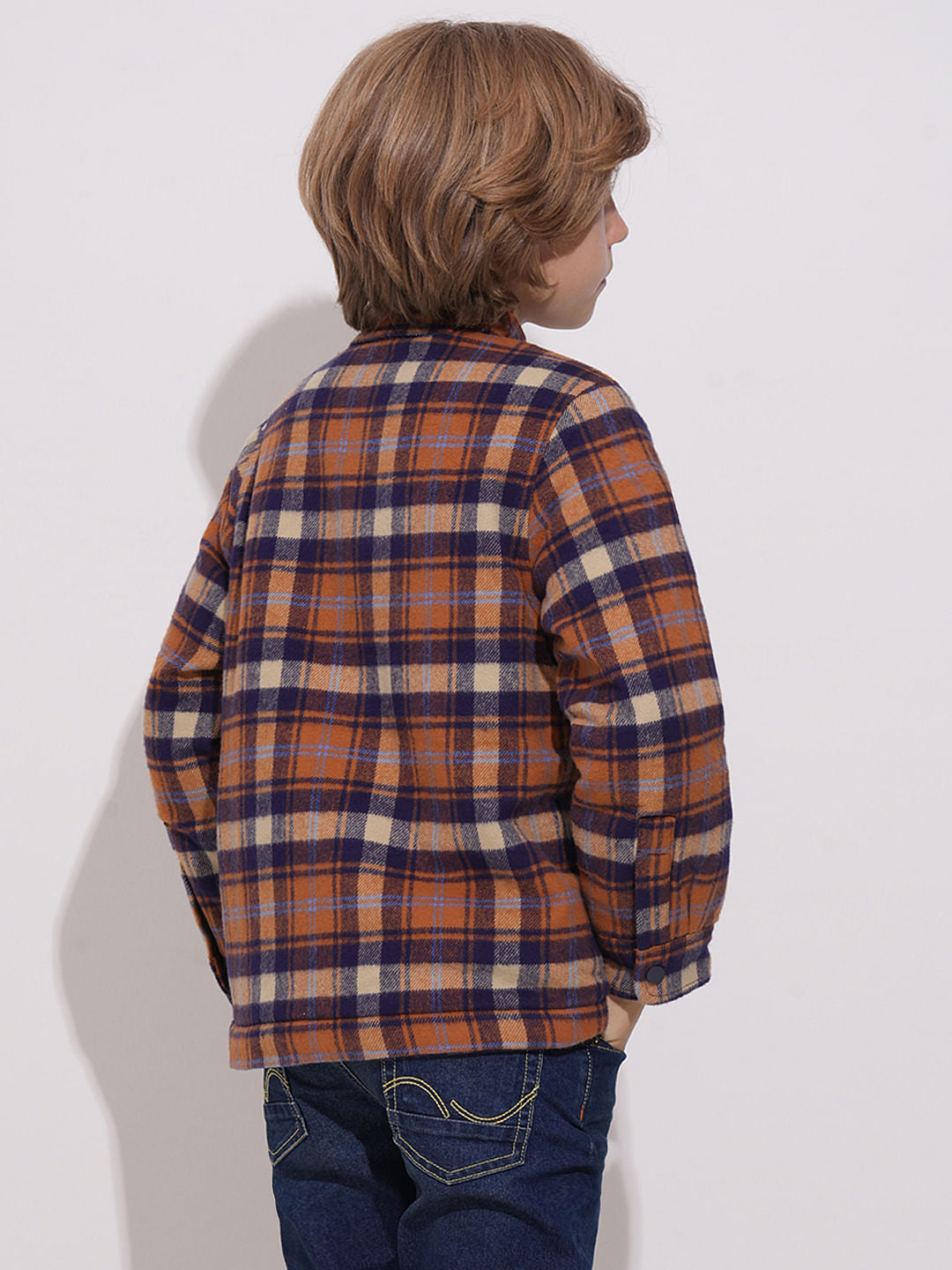 Boys Orange Lumberjack Jacket