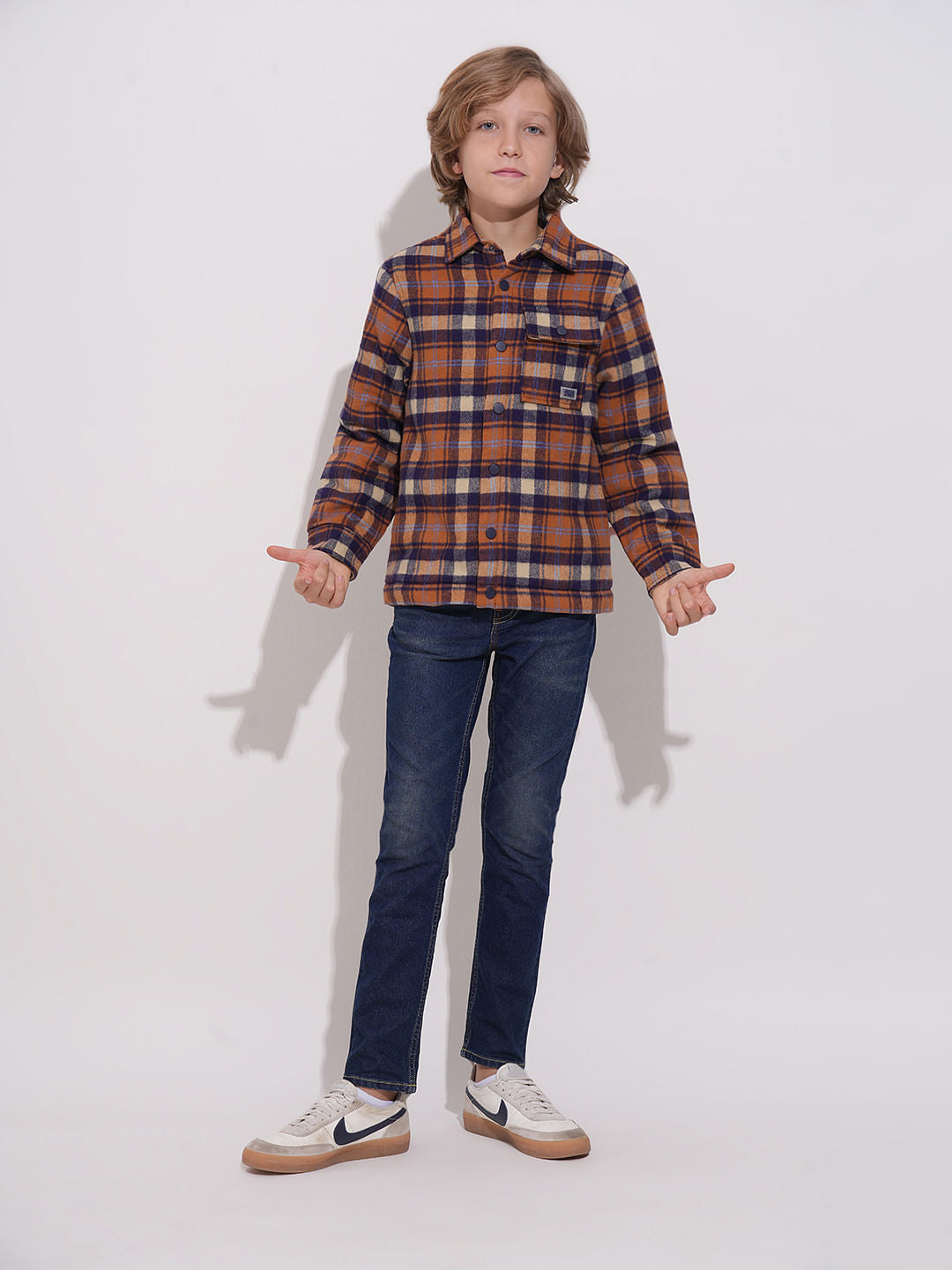 Boys Orange Lumberjack Jacket
