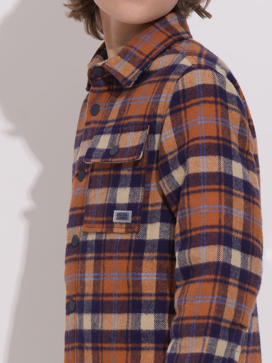 Boys Orange Lumberjack Jacket