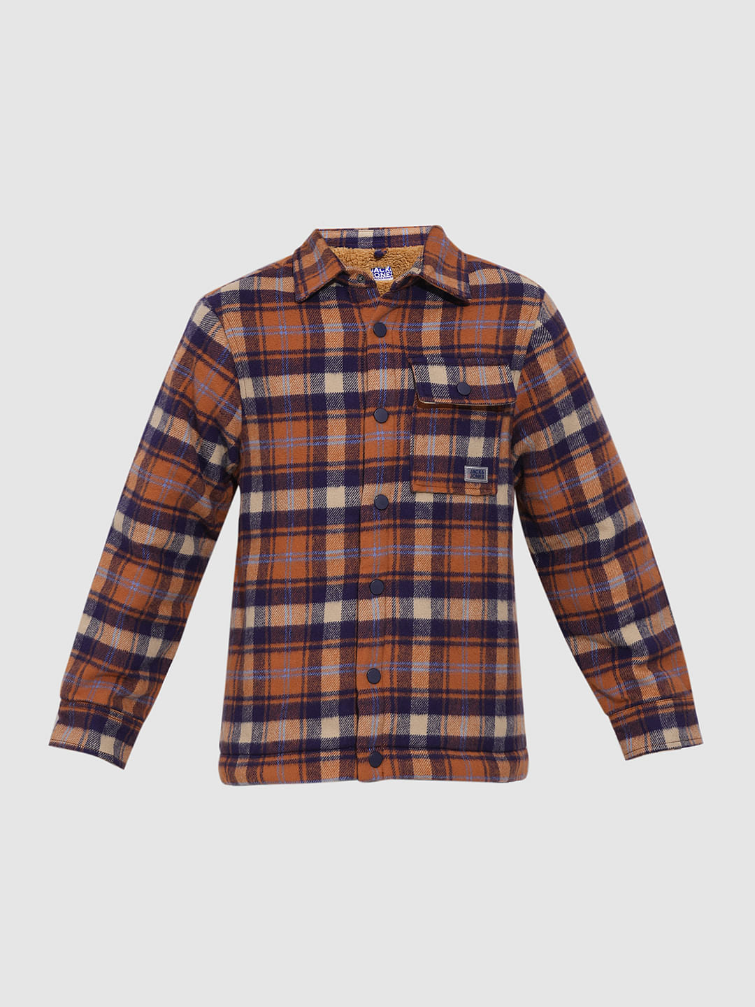Boys Orange Lumberjack Jacket