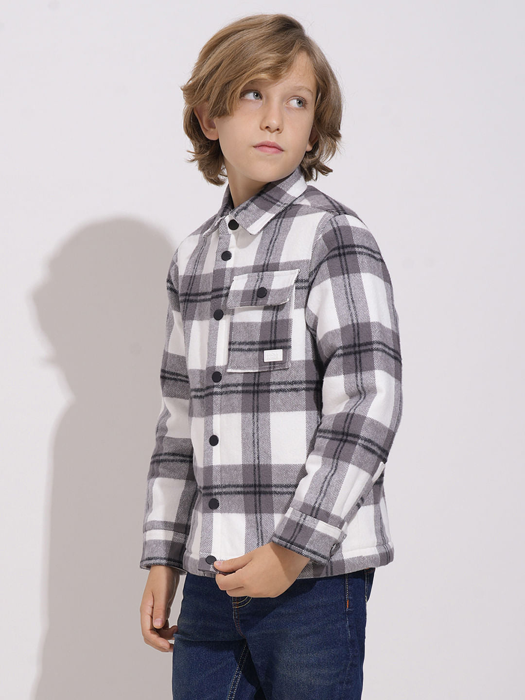 Boys Grey Lumberjack Jacket