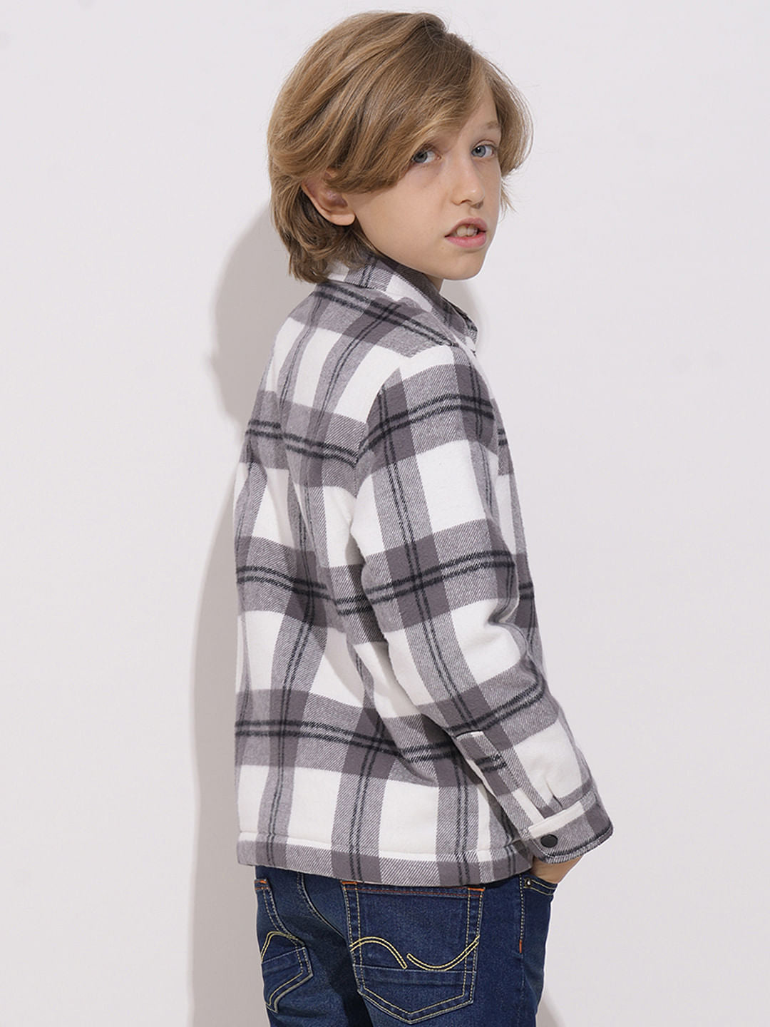 Boys Grey Lumberjack Jacket