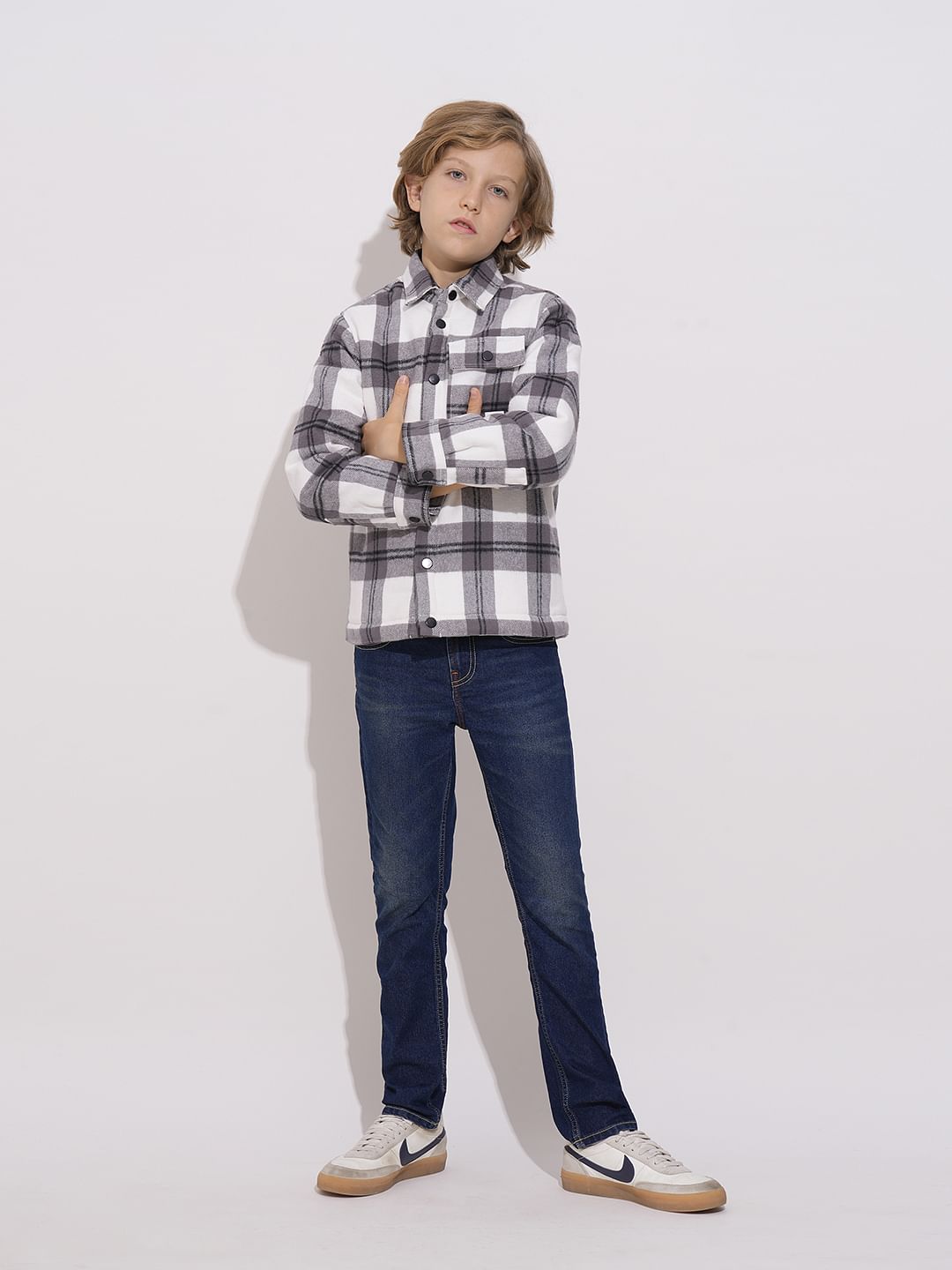 Boys Grey Lumberjack Jacket