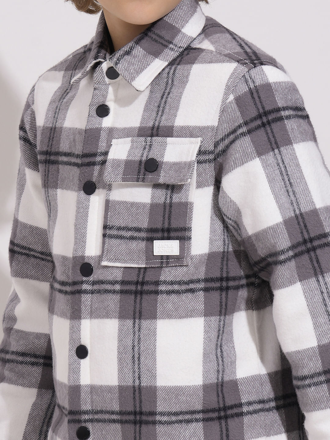Boys Grey Lumberjack Jacket
